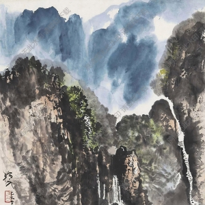 李瓊久國(guó)畫(huà) 峨嵋神秀圖 高清大圖下載