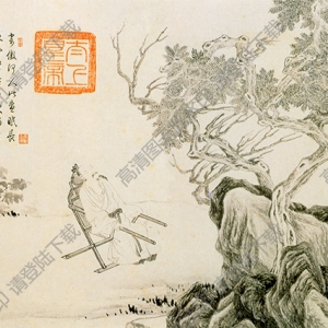 明 唐寅《山水人物》-10國畫高清大圖下載