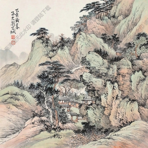 劉子久國(guó)畫 幽居圖 高清大圖下載