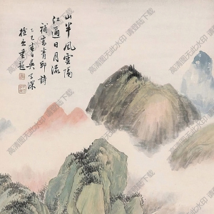 吳子深國(guó)畫(huà) 風(fēng)云隔江圖 高清大圖下載
