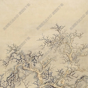 費丹旭國畫 閨臺賞雪 高清大圖下載