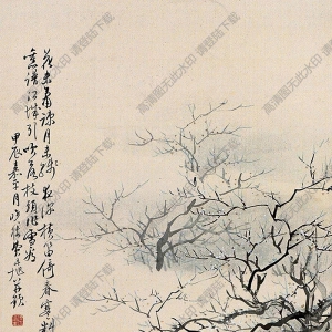 費丹旭國畫 梅林橫笛圖 高清大圖下載