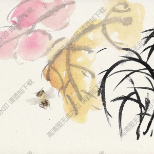 來(lái)楚生國(guó)畫 蜂葉 高清大圖下載