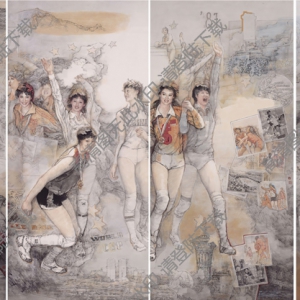 華其敏作品_鏗鏘玫瑰_中國女排首獲世界冠軍_高清大圖下載