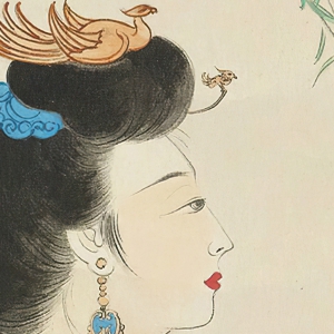 張大千國畫_美人圖_客日本西京寫_高清圖片下載