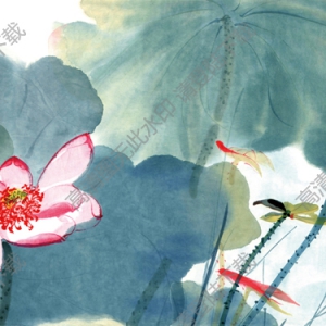 張大千_荷花嘉藕圖_六十六年丁巳夏日_國畫高清大圖下載