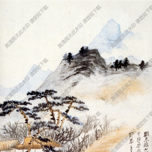 張大千_山水畫_朝來鷗不疑_我亦漸忘水_甲申夏日作_高清下載