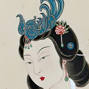張大千_仿莫高窟初唐人衣飾_國畫高清大圖下載