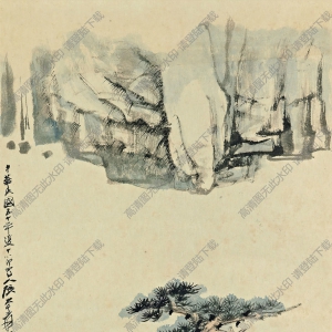 張大千作品_坐看云起時(shí)_高士觀山圖_高清國(guó)畫(huà)下載