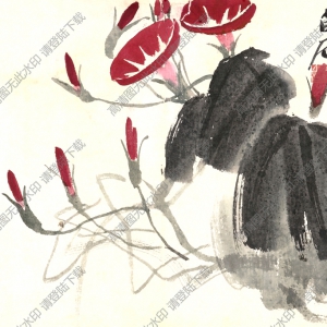齊白石國(guó)畫作品_牽牛花_高清大圖下載
