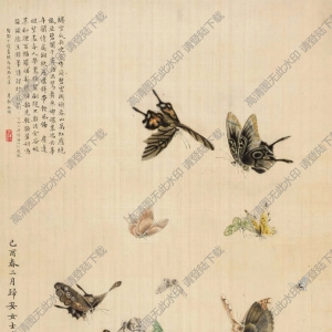 金章_金陶陶_國(guó)畫_百蝶圖_高清大圖下載