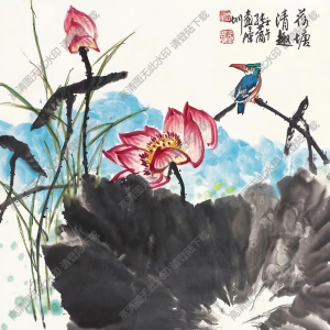 張世簡(jiǎn)_荷塘清趣_荷花小鳥_高清大圖下載