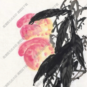 張世簡國畫_瑤池壽桃_高清大圖下載